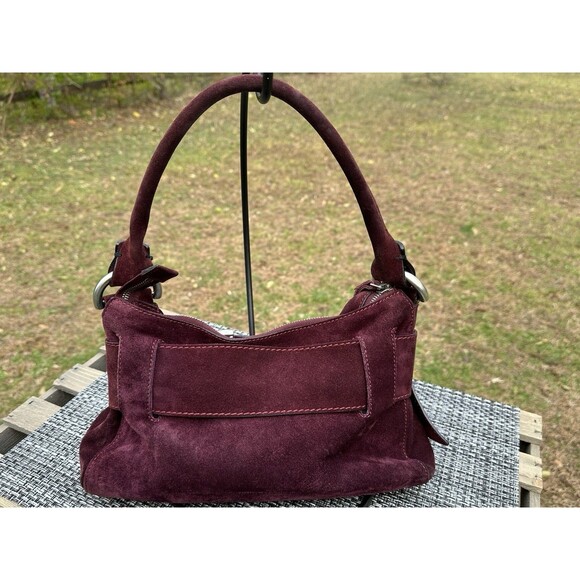 Vintage Andrea Mabiani Italian Suede Shoulder Bag – Bordeaux Wine  Made in Italy - Picture 8 of 16